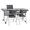 National Public Seating Rectangle Training Table, Flip-N-Store, Charcoal, 24" W, 60" L, 29.5" H, Charcoal BPFT-2460-20 - alternate 10